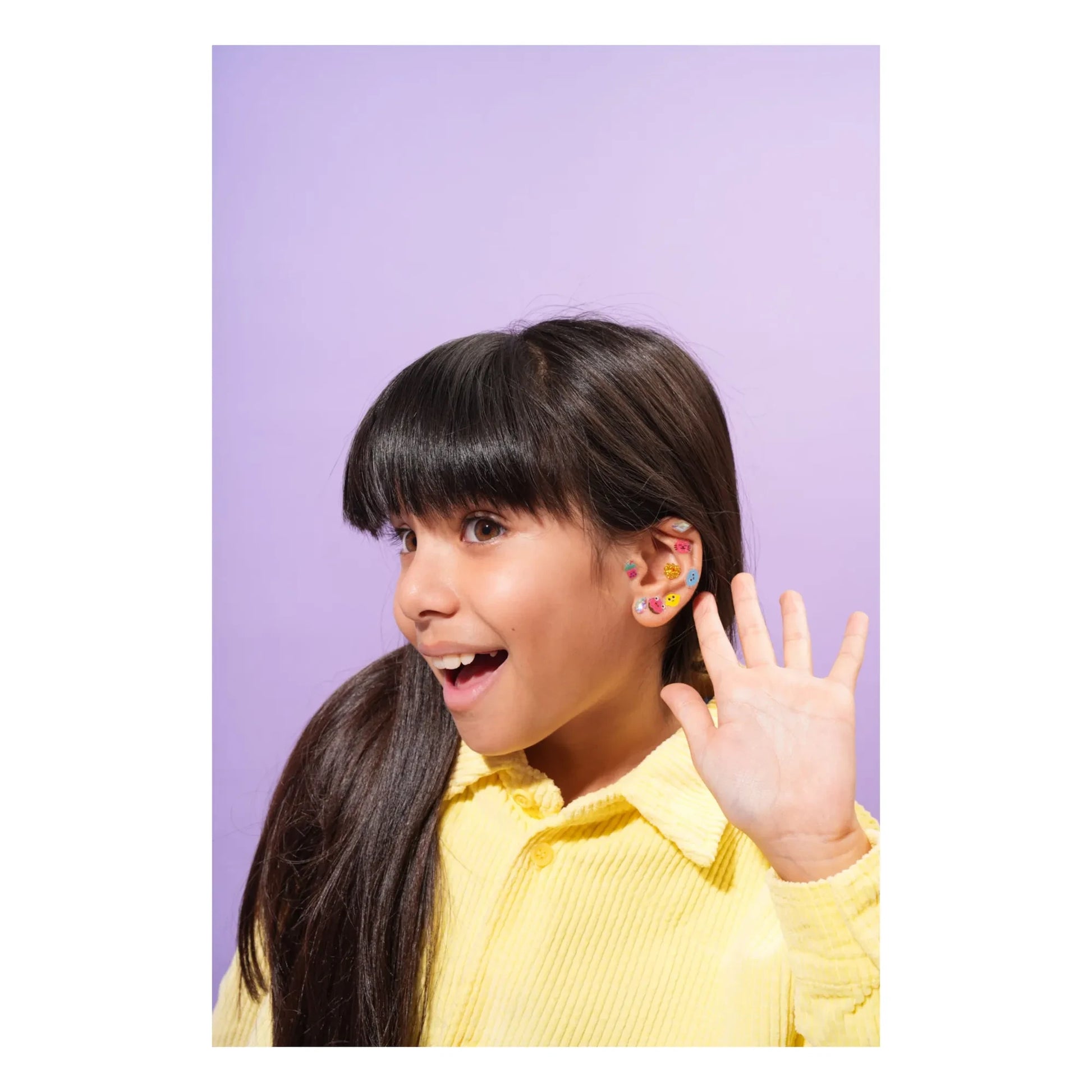 Omy - Kawaii self-adhesive earrings | Orange