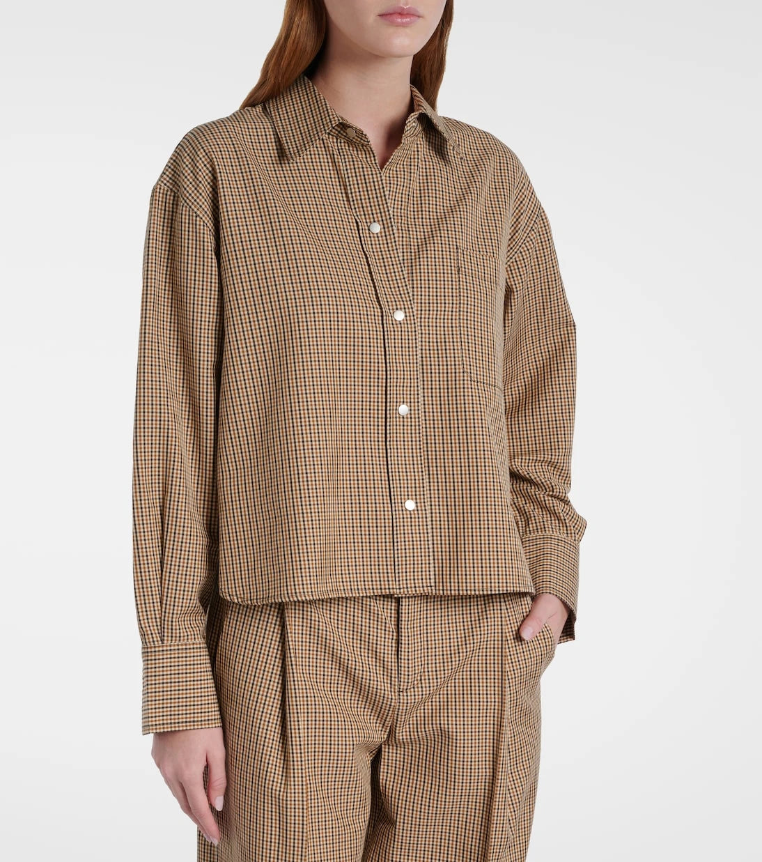 Vince - Checked cotton-blend shirt