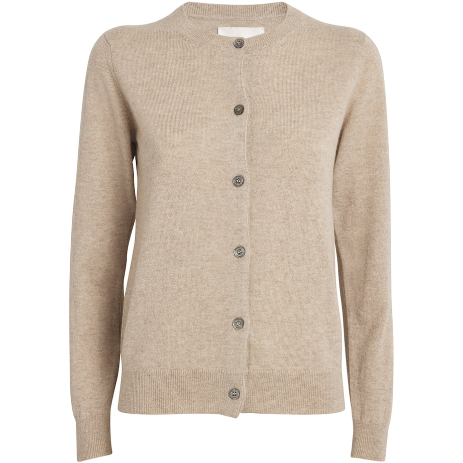 Harrods Beige Cashmere Crew-Neck Cardigan