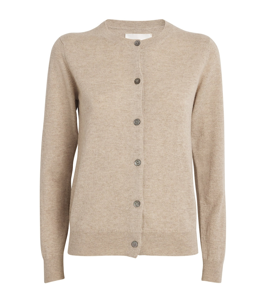 Harrods Beige Cashmere Crew-Neck Cardigan
