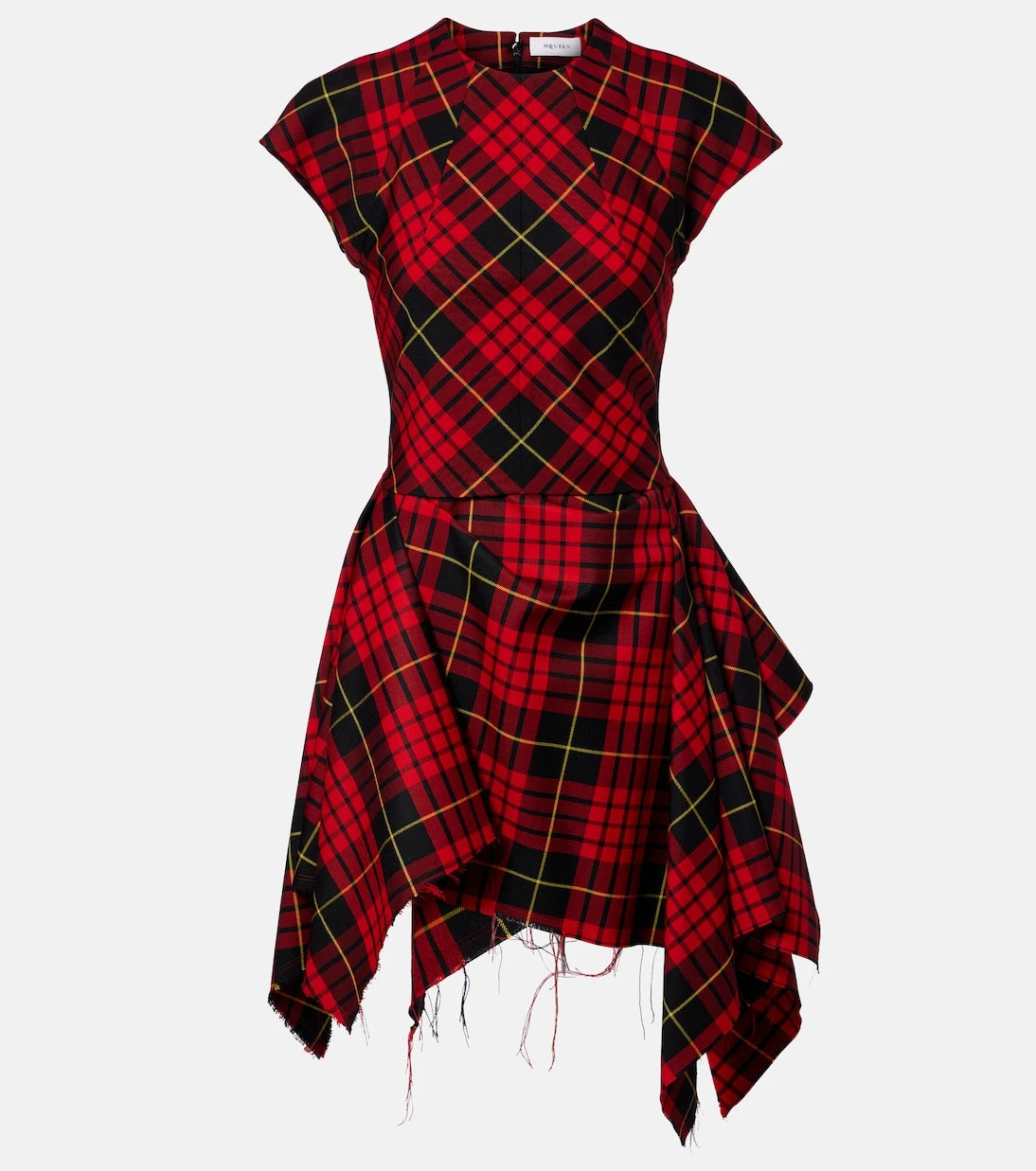 McQueen - MacQueen Tartan asymmetric minidress