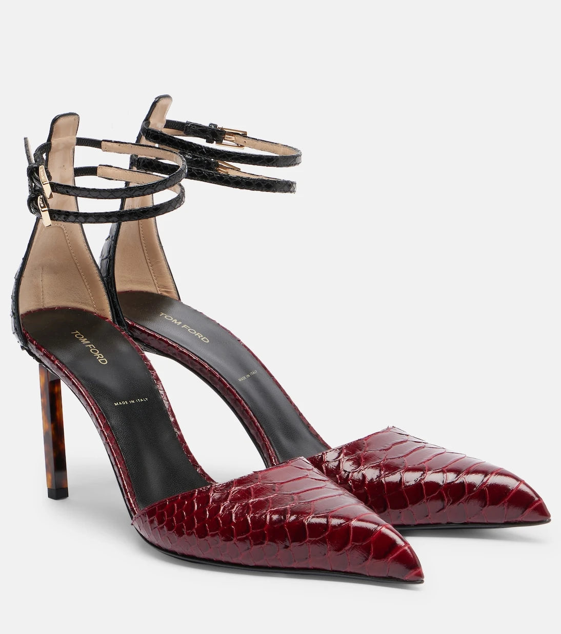 Tom Ford - 90 snake-effect leather pumps