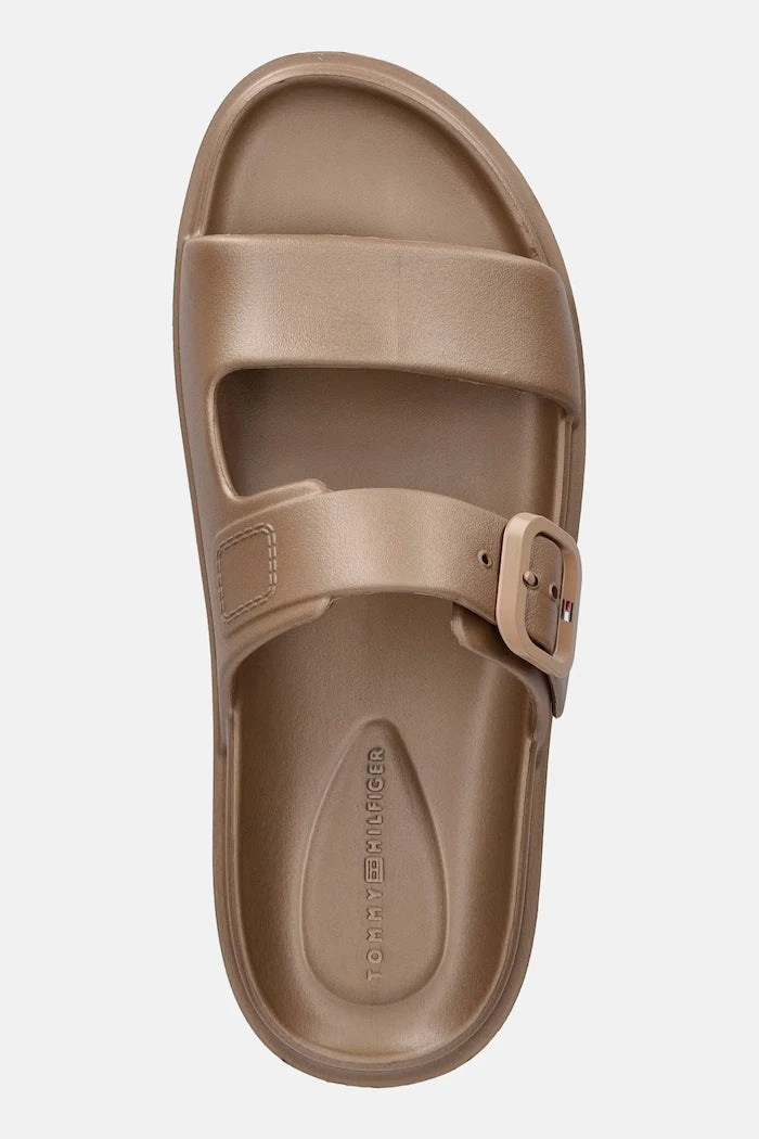Tommy Hilfiger Kadın Terlik TH DOUBLE STRAP SANDAL PEARL