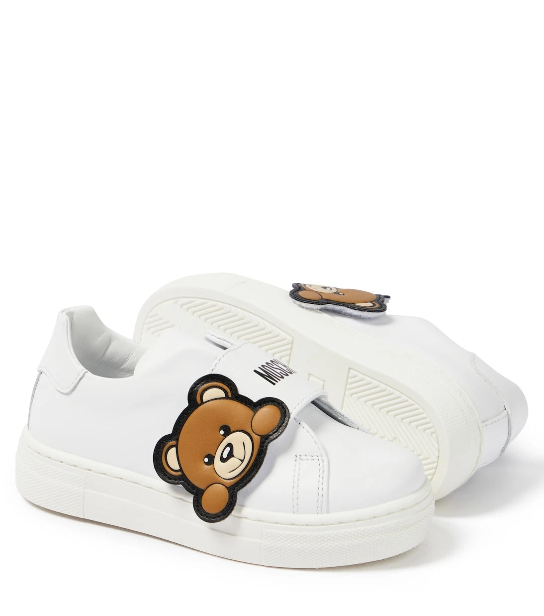 Moschino Kids - أحذية رياضية جلدية بشعار