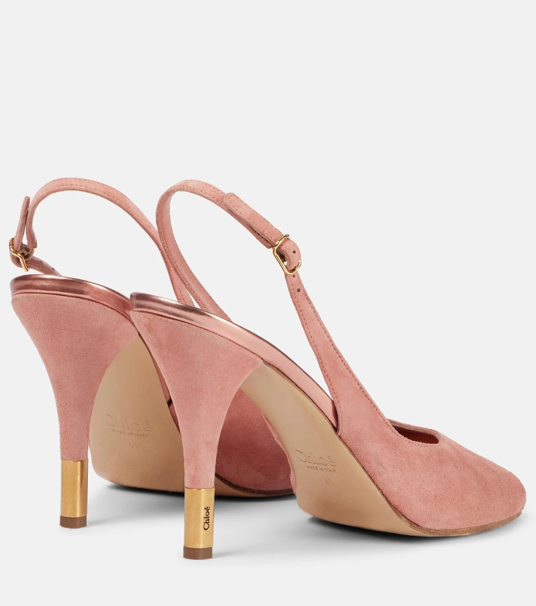 Chloé - Flower 95 suede peep-toe pumps