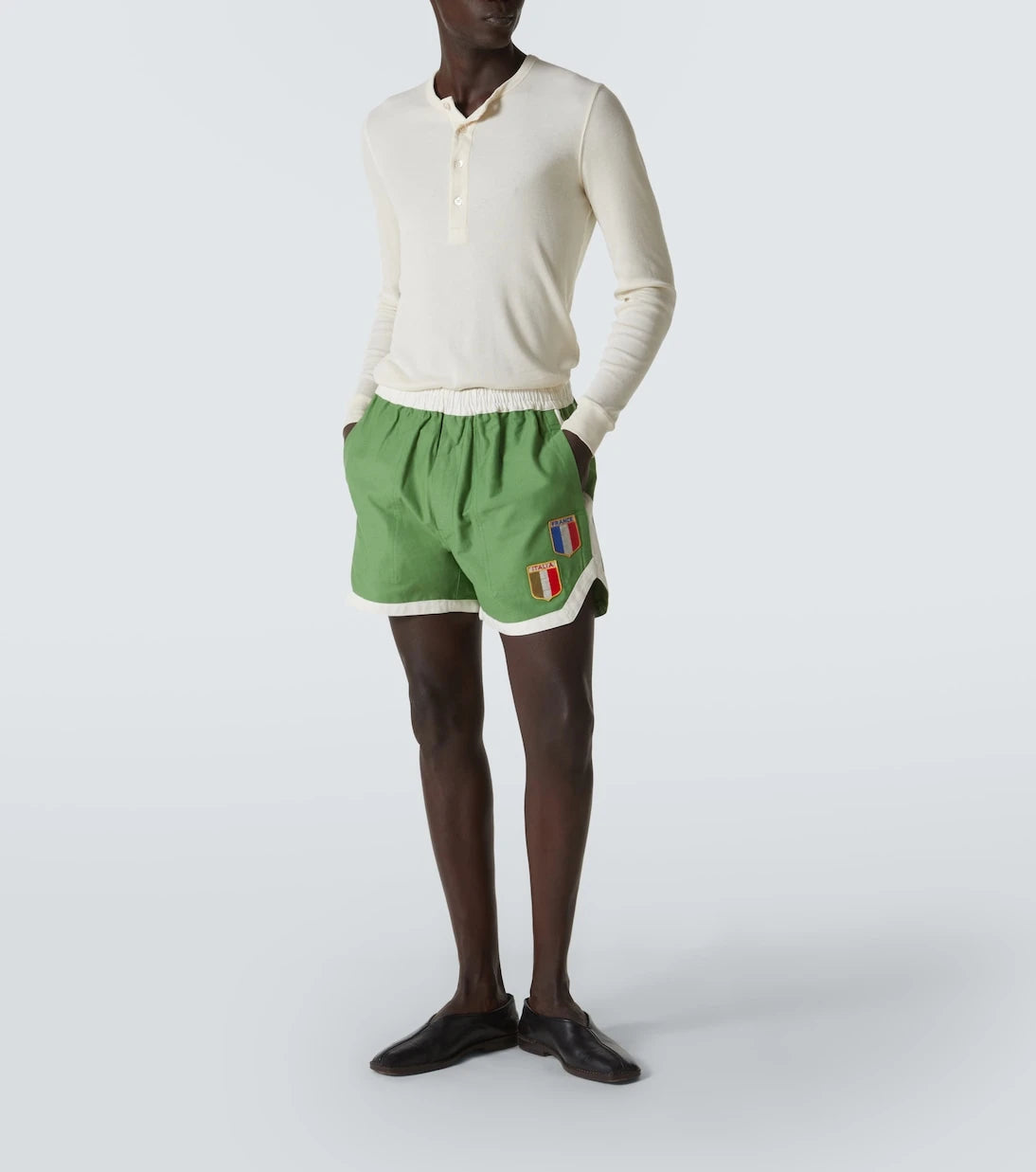 Bode - Euro appliqué cotton shorts