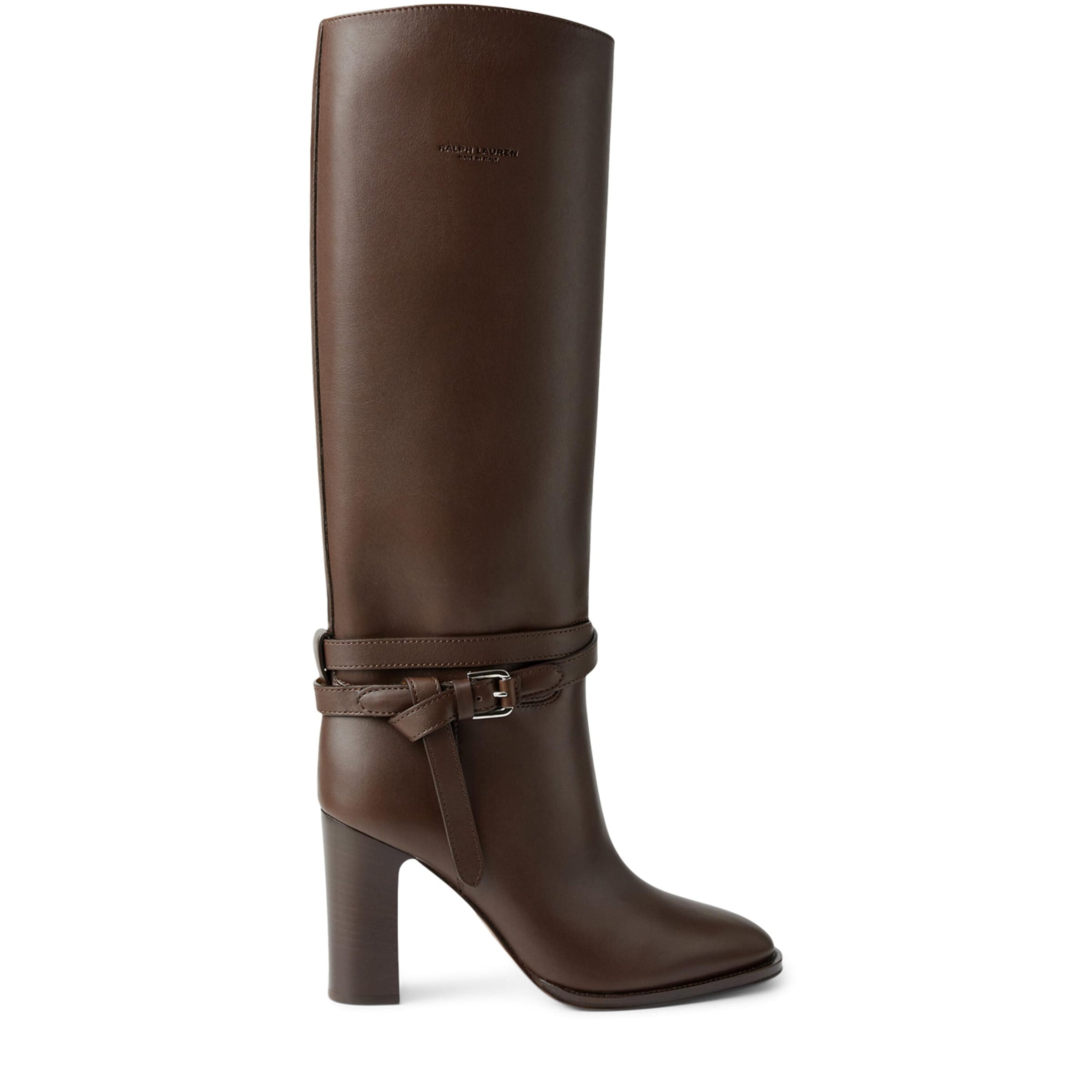 Ralph Lauren Collection Brown Leather Donnely Knee-High Boots 90