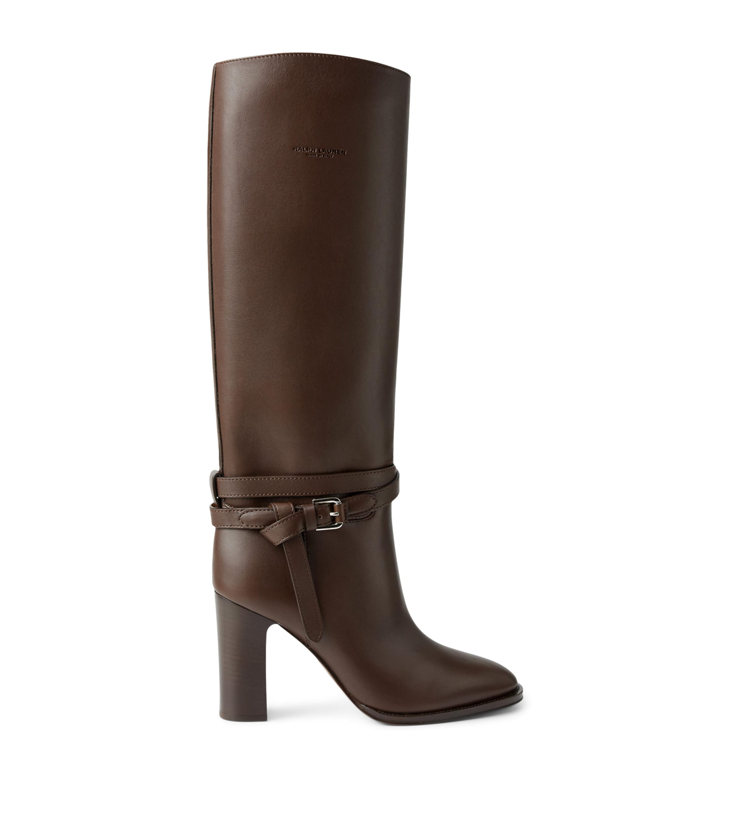 Ralph Lauren Collection Brown Leather Donnely Knee-High Boots 90