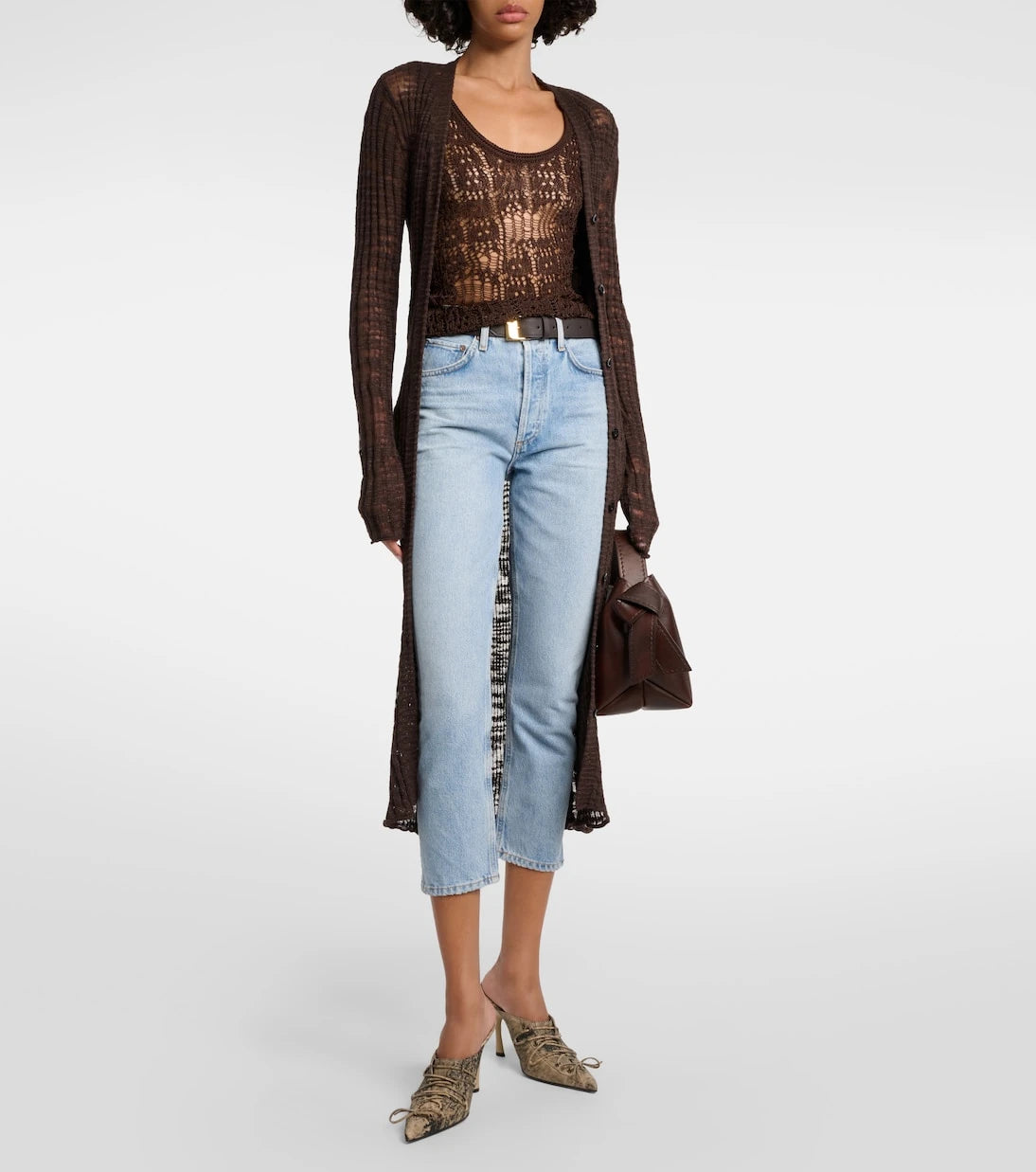 Agolde - Riley high-rise cropped straight jeans