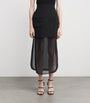 A.W.A.K.E. Mode Black Virgin Wool Basque Maxi Skirt