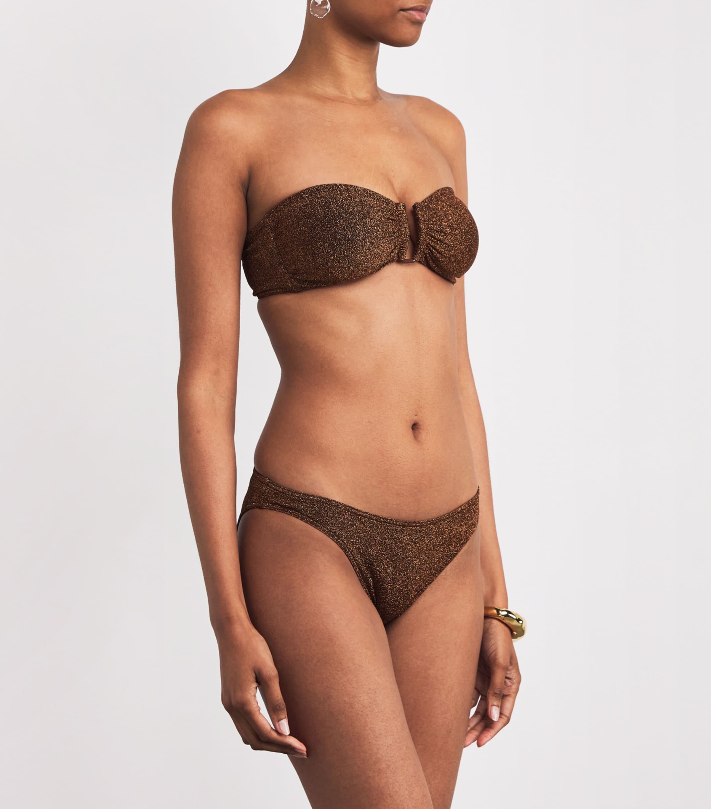 Eres Burgundy Metallic Flamboyant U-Bar Bikini Top