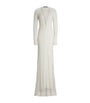 Ralph Lauren Collection White Silk-Cashmere Embellished Dress