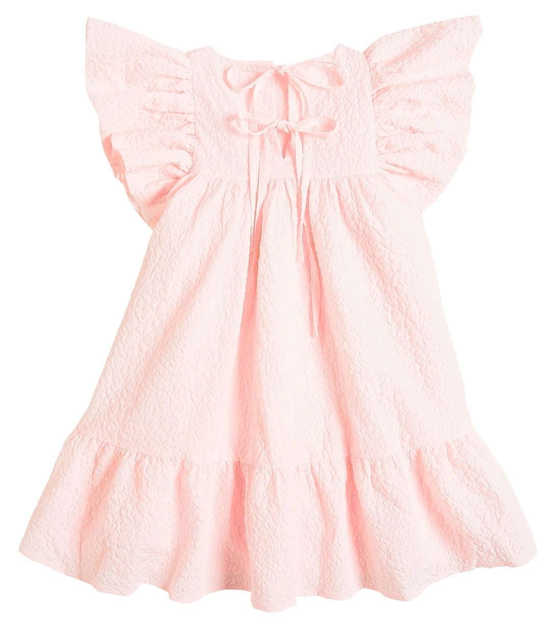 Petite Amalie - Ruffled matelassé dress