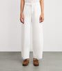 White Twisted Bonnie Barrel-Leg Jeans