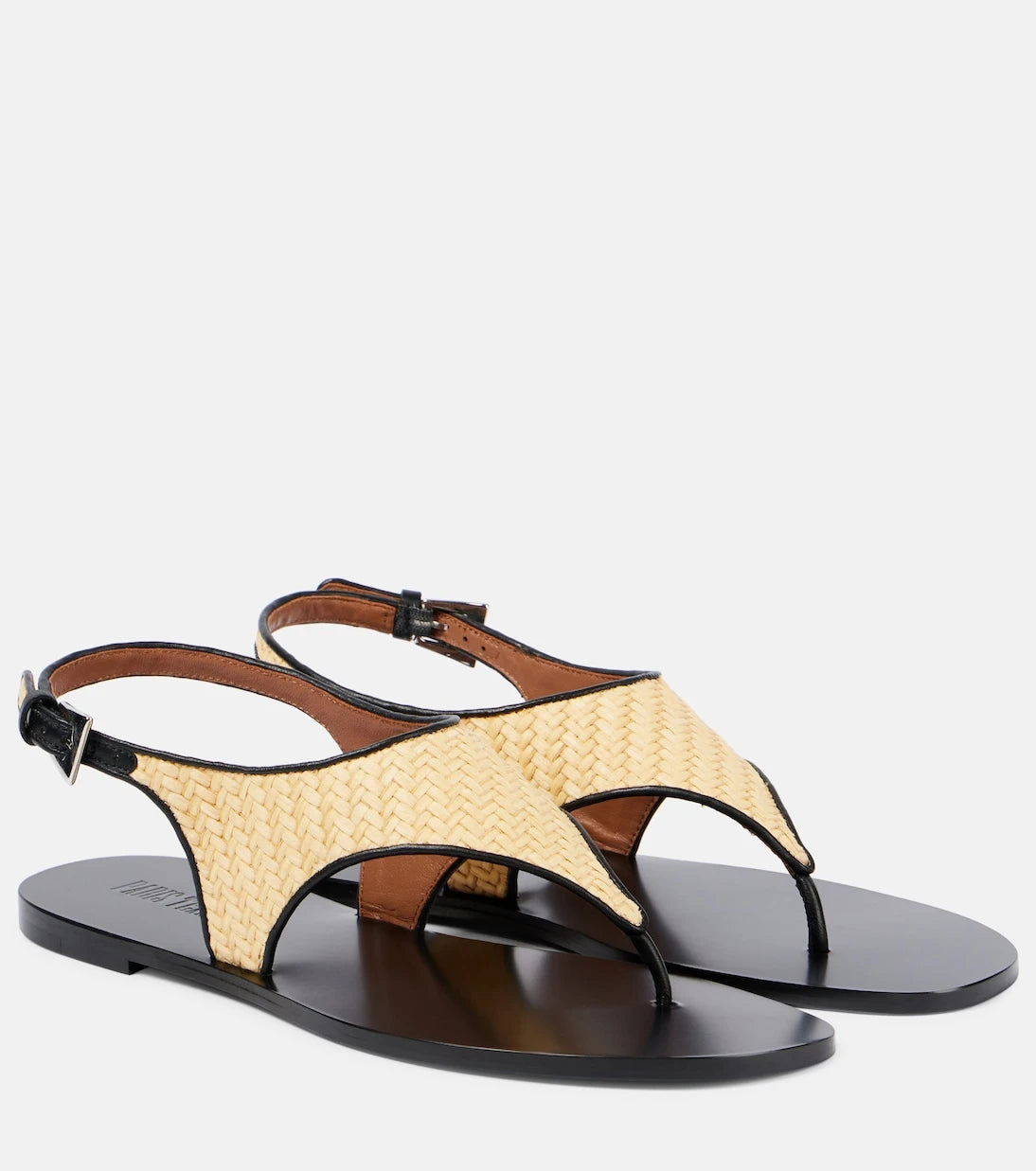 Paris Texas - Amalfi raffia-effect thong sandals