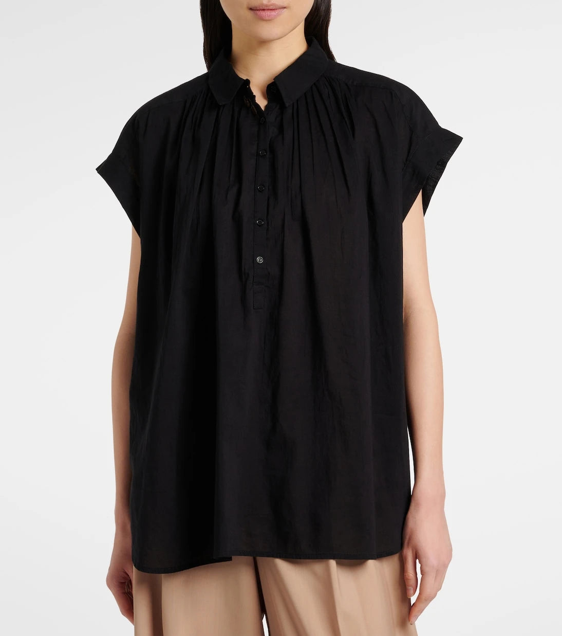 Nili Lotan - Normandy shirred cotton blouse
