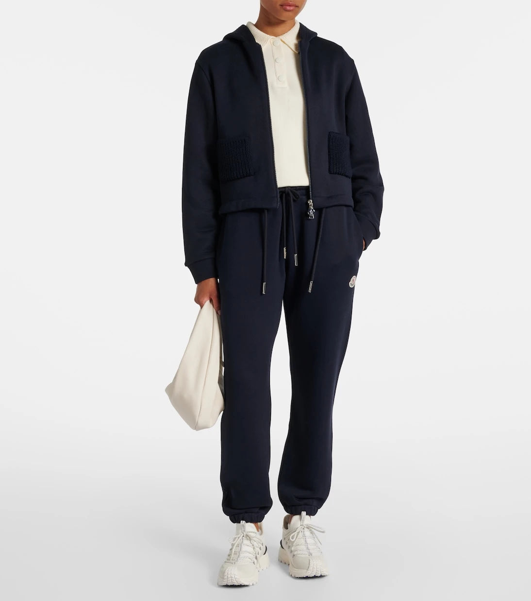 Moncler - Cotton-blend jersey zip-up hoodie