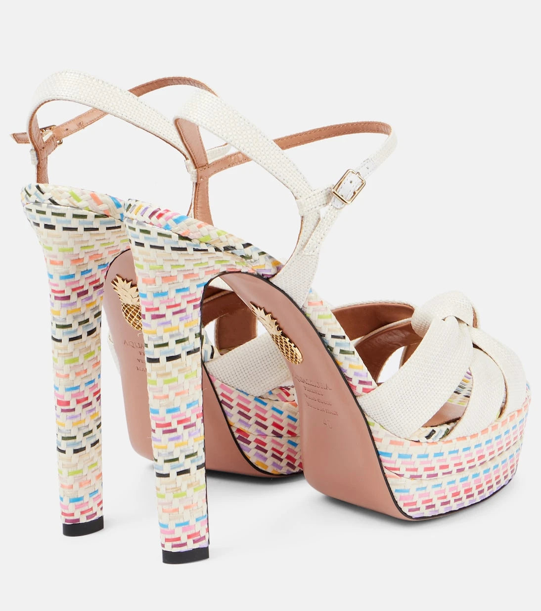 Aquazzura - صنادل Divine 130 ذات الكعب العالي والمنصة