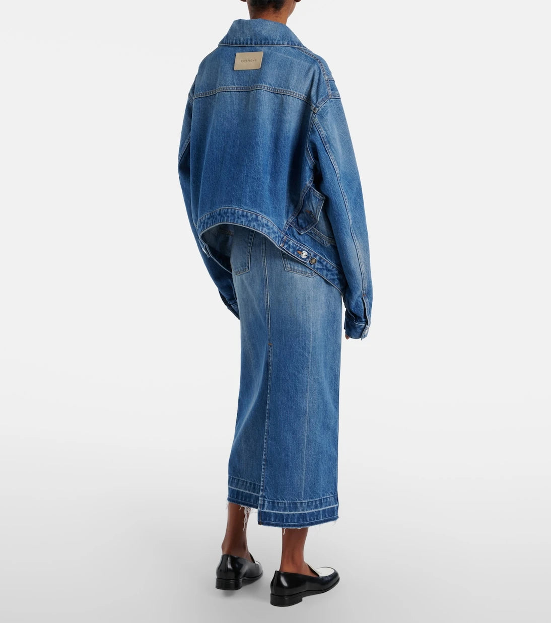 Givenchy - High-rise denim midi skirt