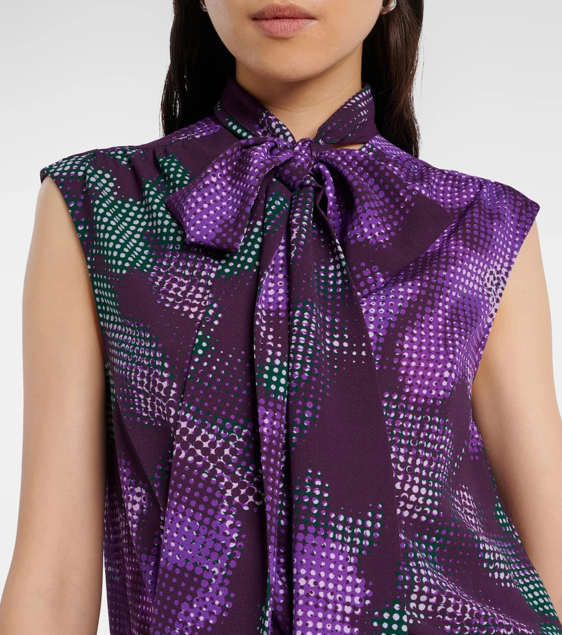 Dries Van Noten - Floral tie-neck top