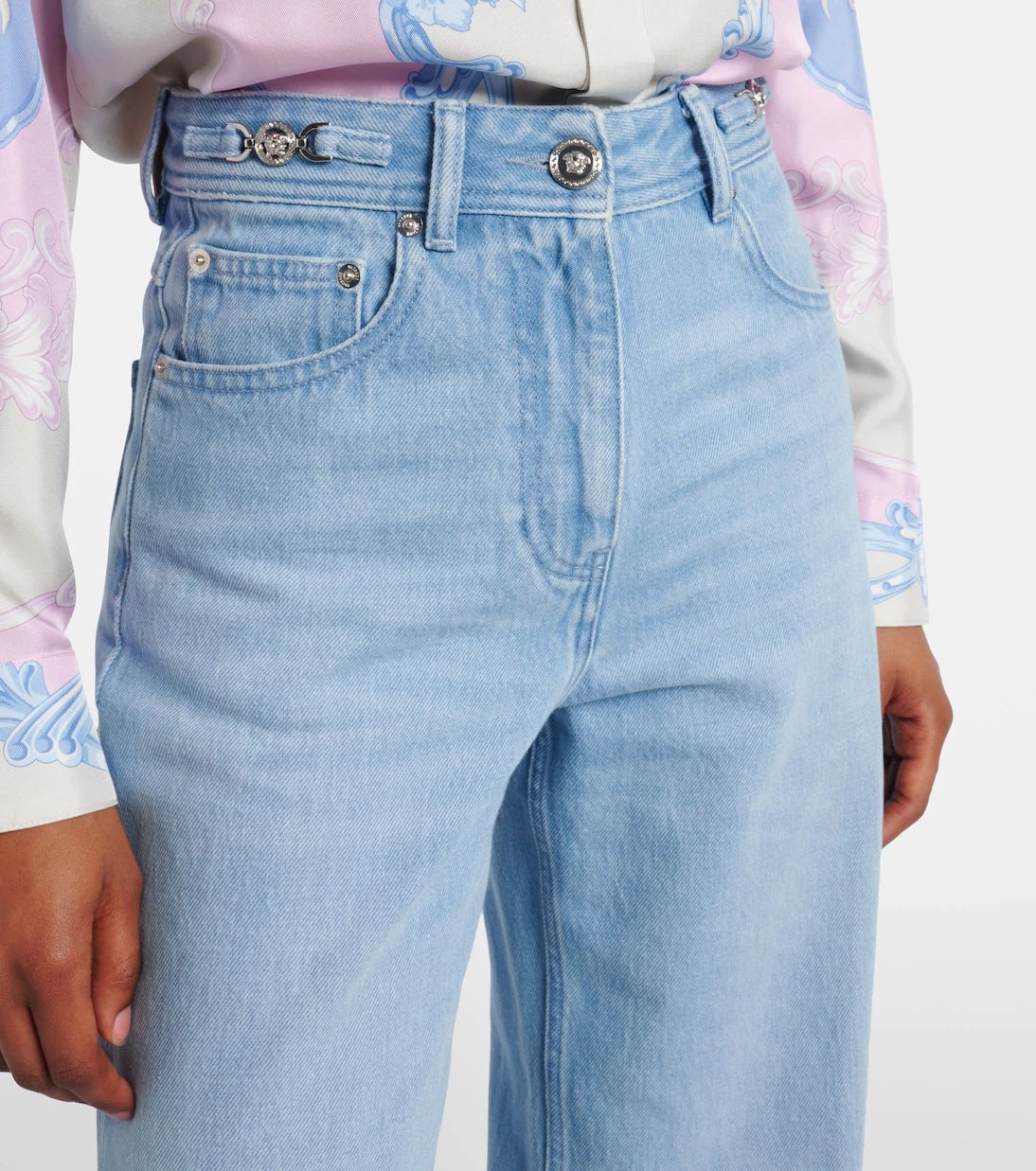 Versace - High-rise wide-leg jeans