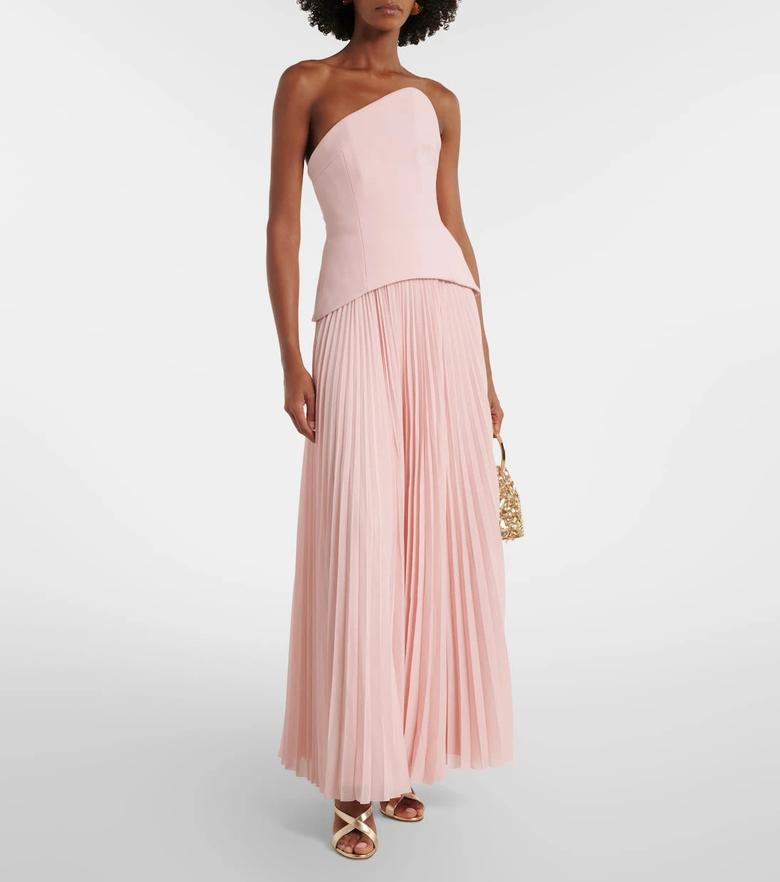 Solace London - Britt pleated strapless gown