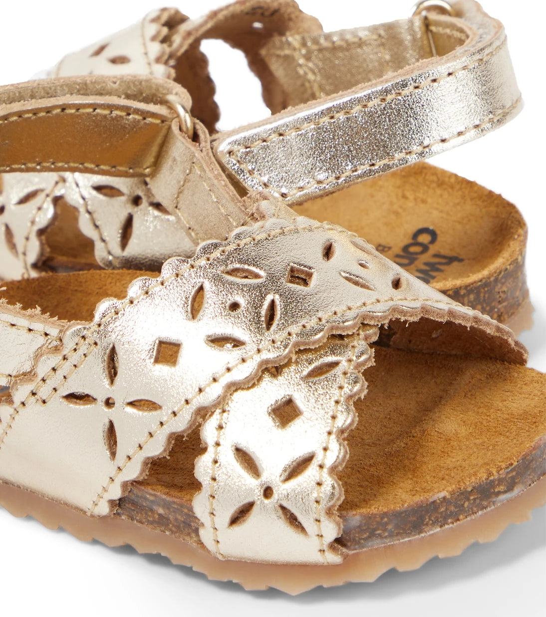 PèPè - Baby cutout metallic leather sandals