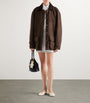 Prada Brown Shearling-Trim Barn Jacket