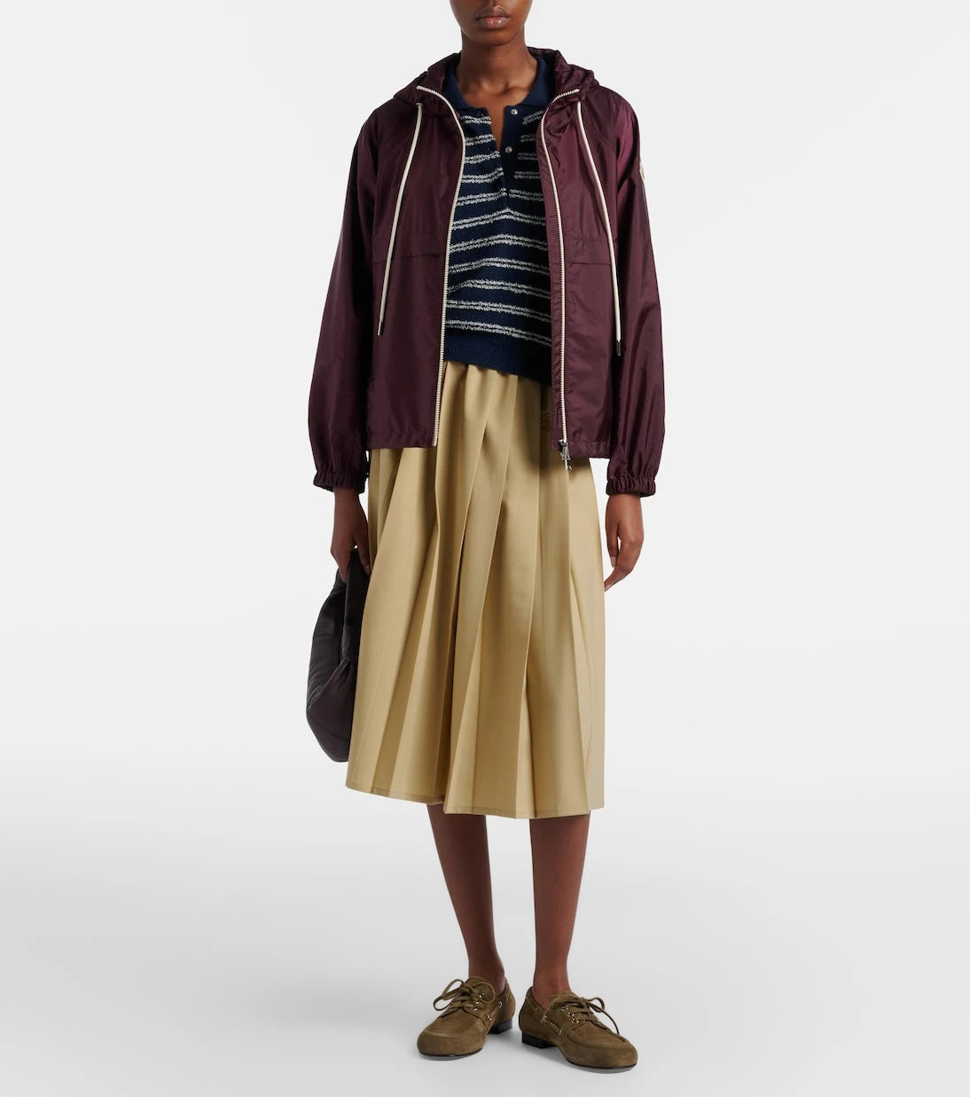Moncler - Logo striped cotton-blend polo sweater