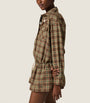 Brown Wool Plaid Mini Skirt