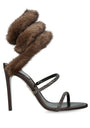 René Caovilla Fur-Trim Cleo Sandals 105