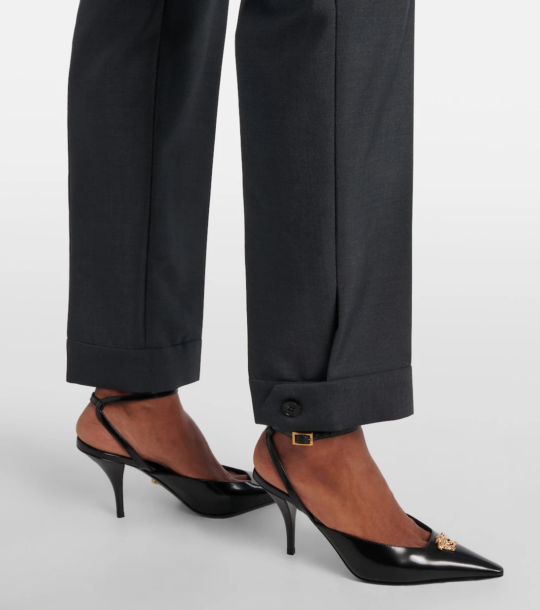 Versace - Wool and mohair tapered pants