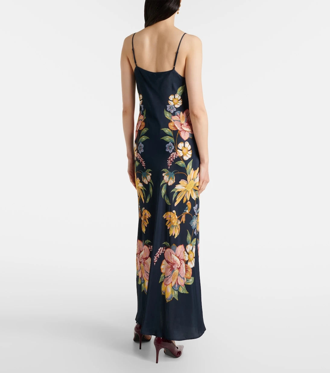 Farm Rio - Floral satin maxi dress