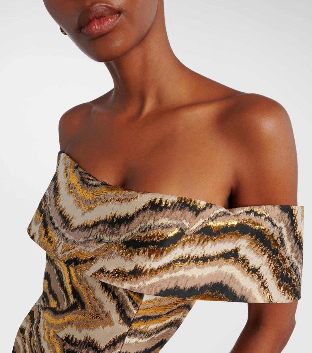 Markarian - Gloria off-shoulder jacquard midi dress