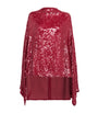 LAPOINTE Pink Oversized Sequin Cape T-Shirt