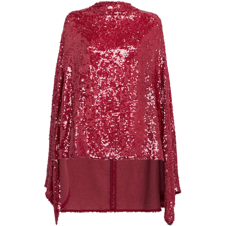 LAPOINTE Pink Oversized Sequin Cape T-Shirt