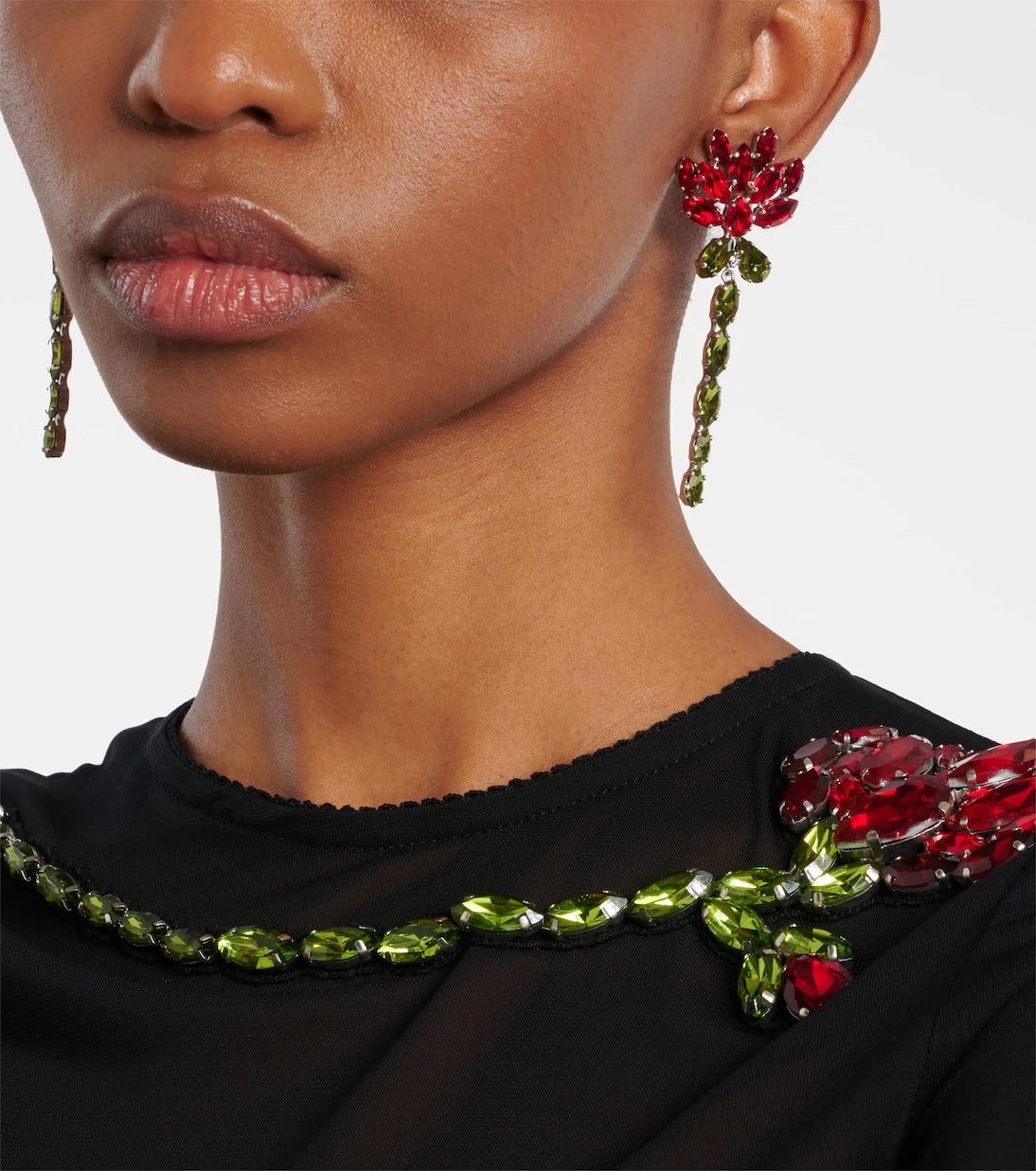 Simone Rocha - Floral embellished drop earrings