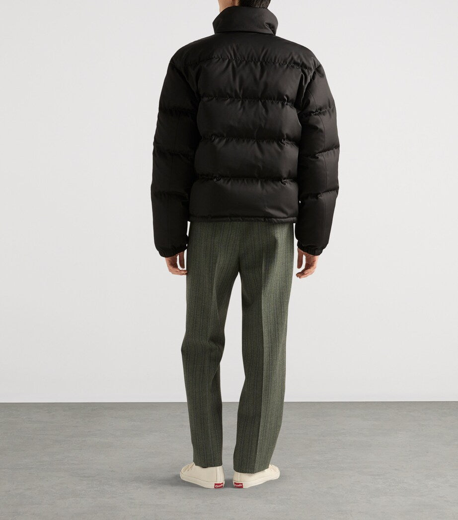 Prada Black Re-Nylon Logo Puffer Jacket