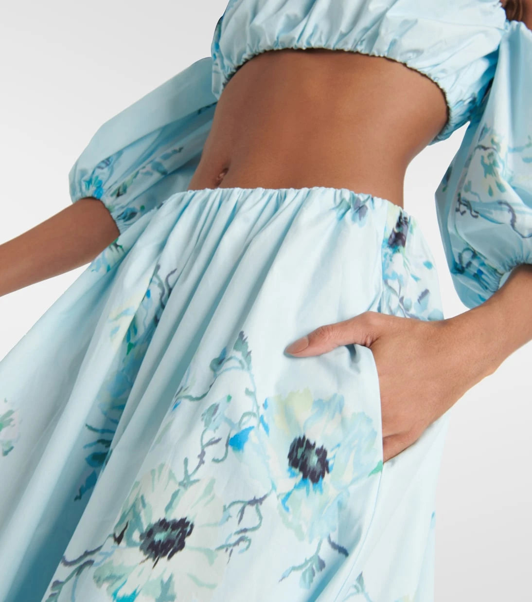 Zimmermann - Lightburst floral cotton midi skirt