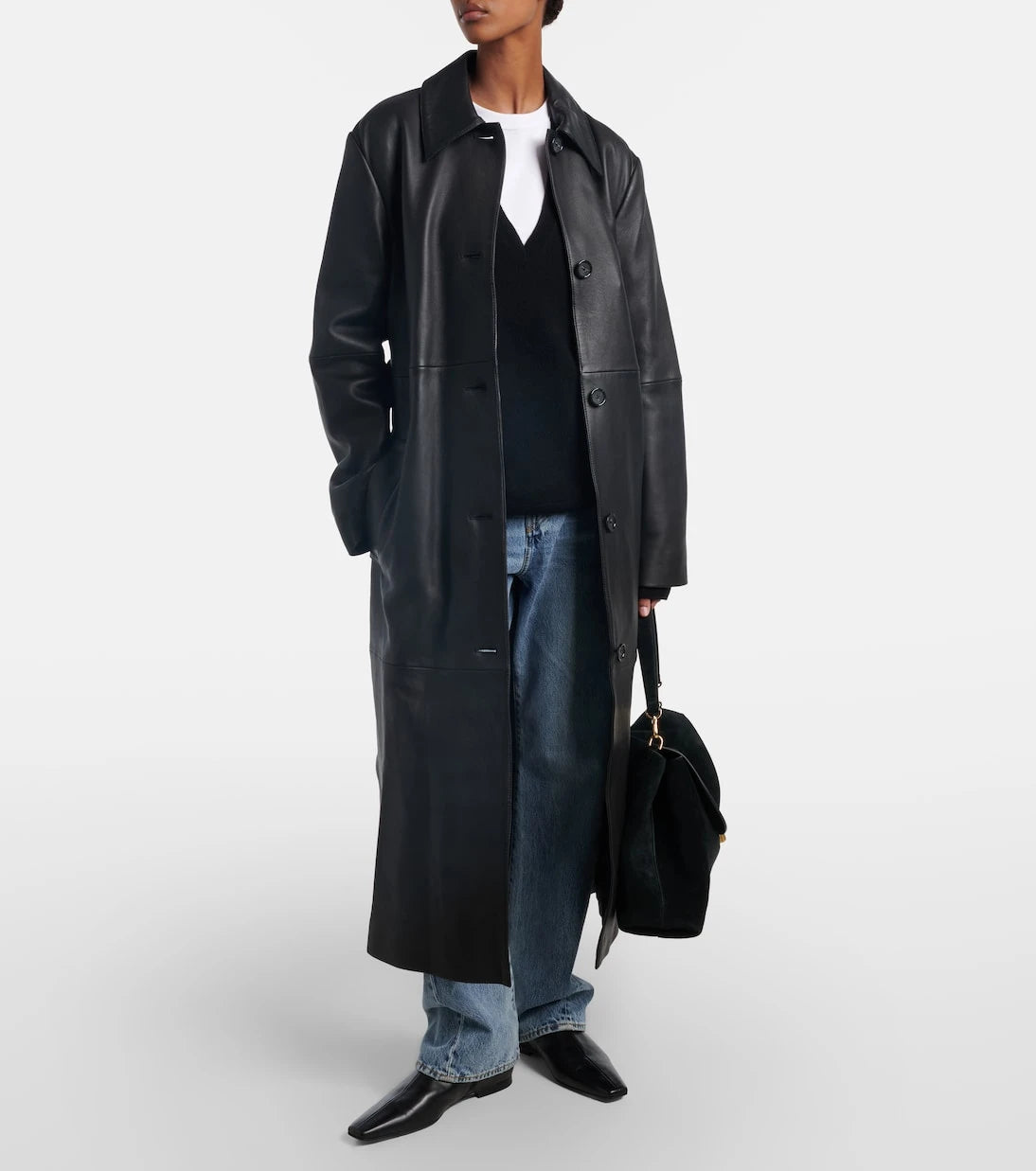 Toteme - T-Lock suede shoulder bag