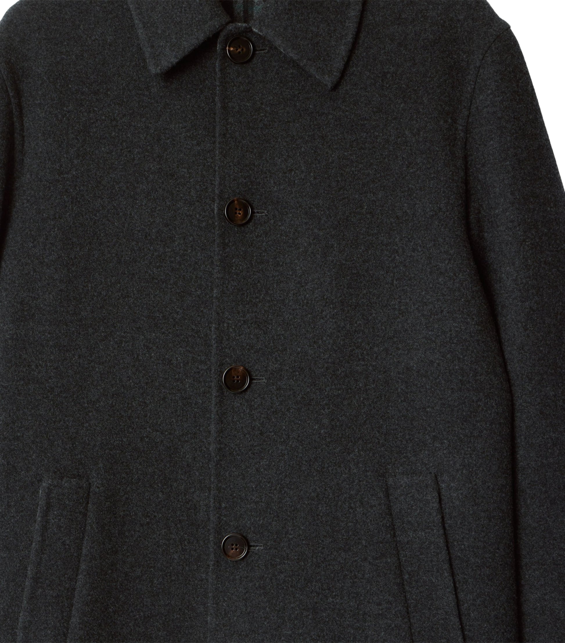 Grey Wool Mid-Length Car Coat