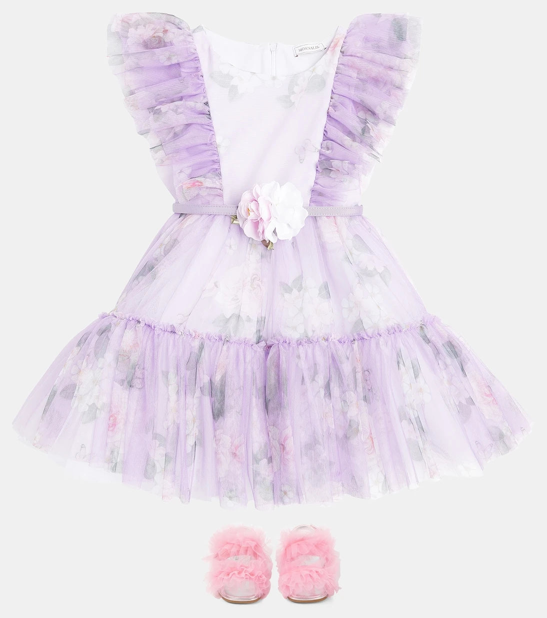 موناليزا - فستان تول مطبوع بالزهور
