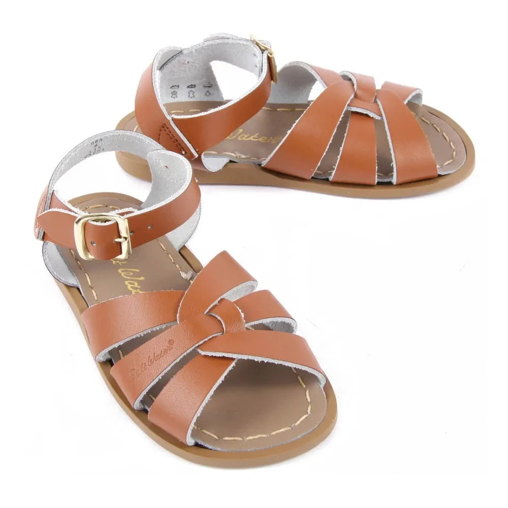 Salt-Water - Original Leather Cross Strapped Waterproof Sandals | Camel