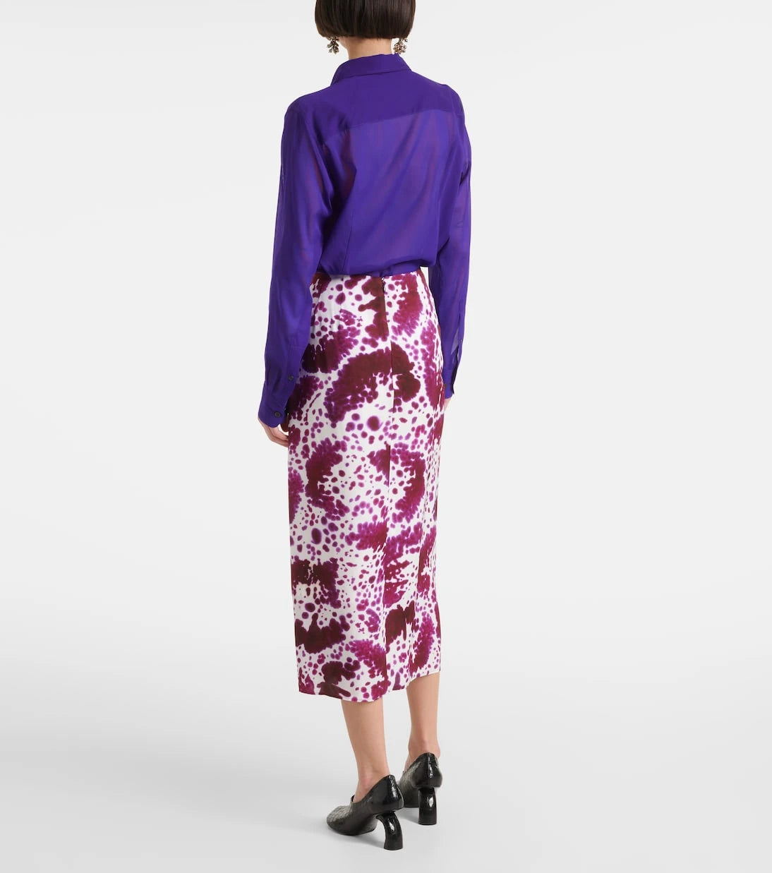 Dries Van Noten - Gathered midi skirt