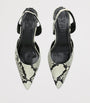 STAUD Leather Snake Print Sebastian Slingback Heels 55