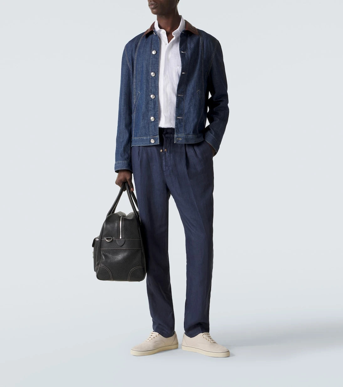 Brunello Cucinelli - Linen gabardine tapered pants