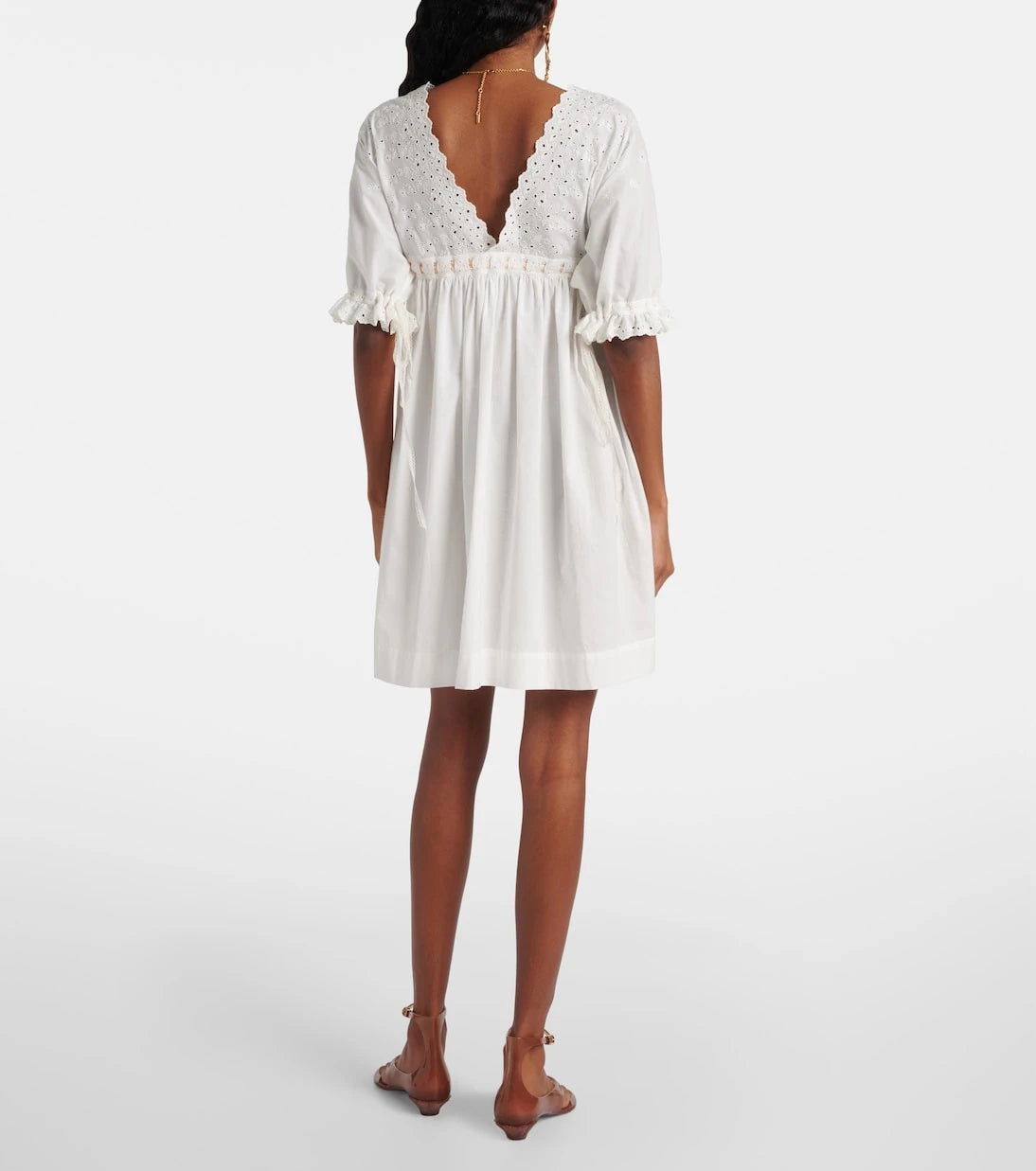 Chloé - Broderie anglaise cotton-blend minidress