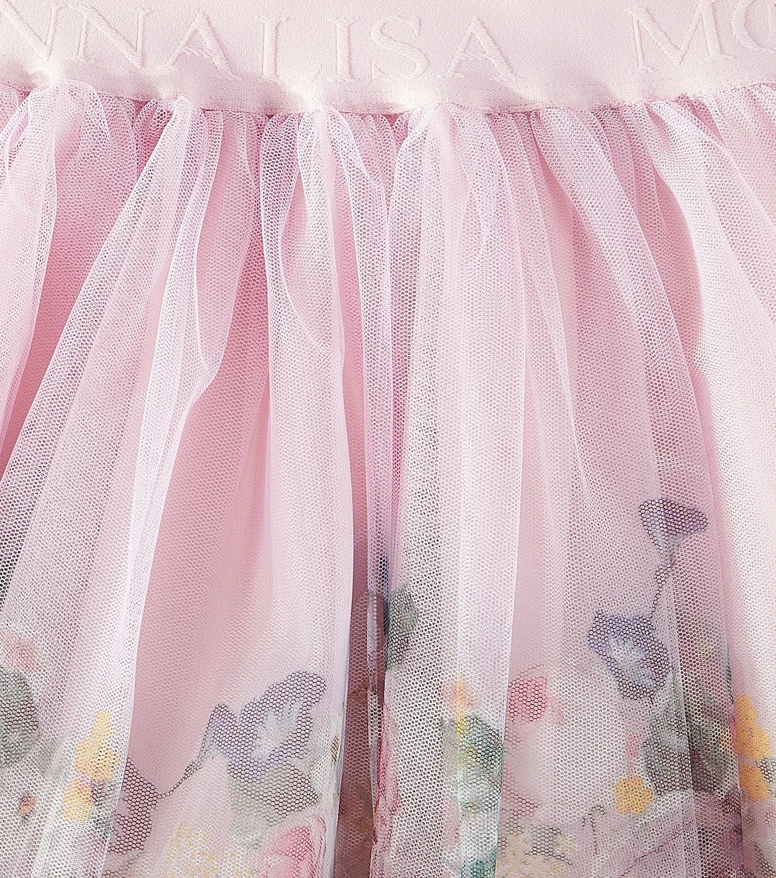 Monnalisa - Floral tulle skirt