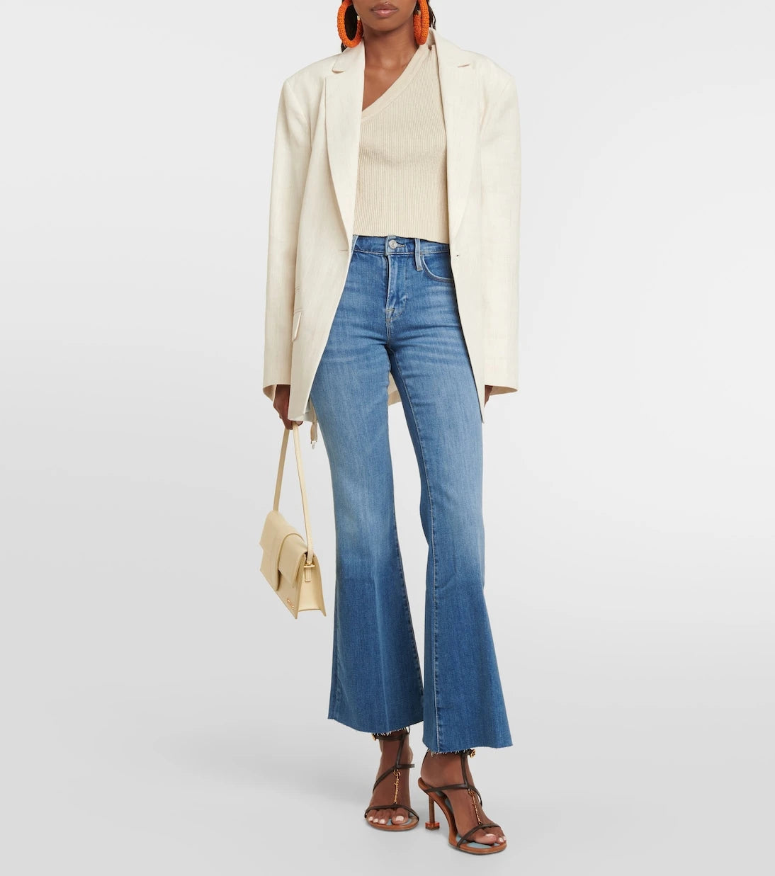 Frame - Le Easy Flare Raw Fray flared jeans