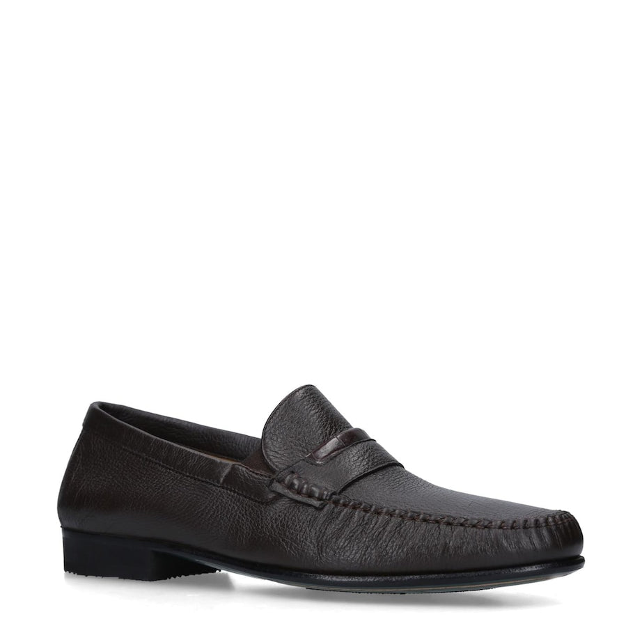 Brotini Croc Trim Leather Flex Loafers